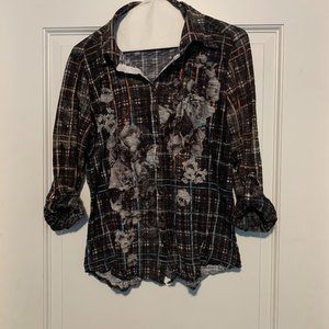 David Cline snap rolled sleeves shirt, S